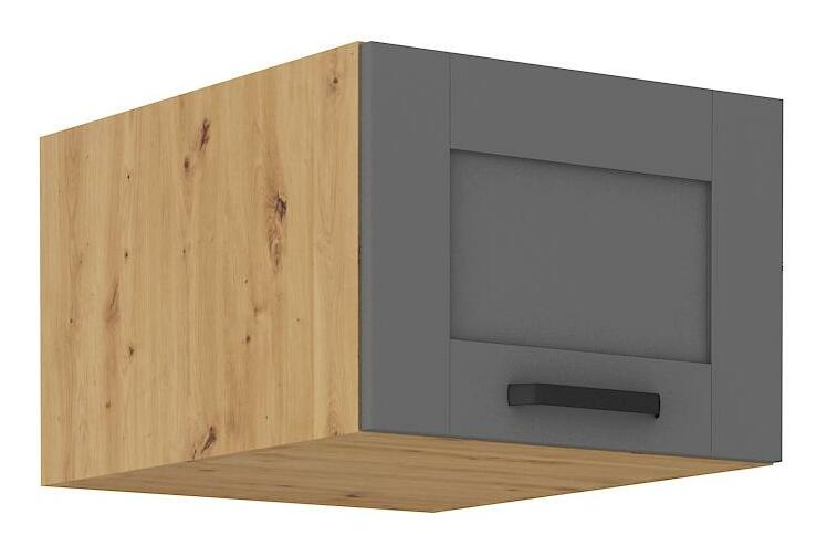 Dulap superior de bucătărie Lucid 50 NAGU-36 1F (Cadru: stejar artisan + front: mdf dustgrey)