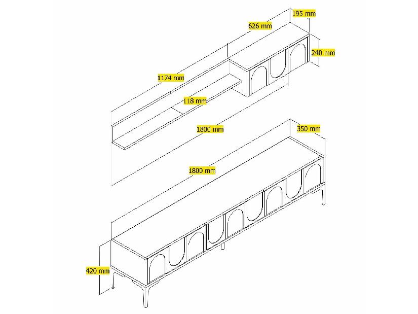 Mobilier living Bipemu 4 (crem + negru) 