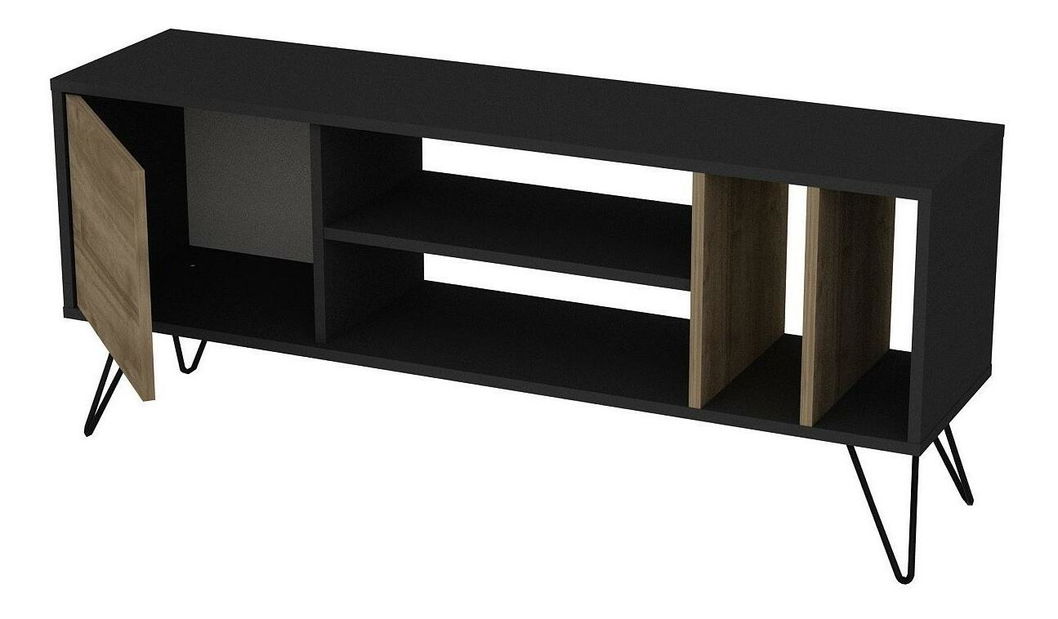 TV asztal/szekrény Mistique 140 (dió + fekete) 