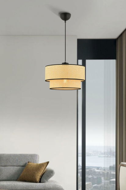 Stropné svietidlo Echoposmo 1 (prírodná + čierna)