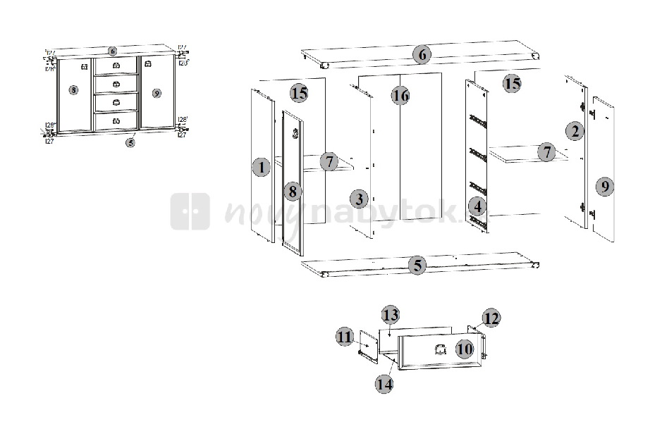 Komoda BRW INDIANA JKOM 2D4S (Dub sutter)