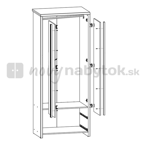 Rohová šatníková skriňa BRW Caps SZFN2D