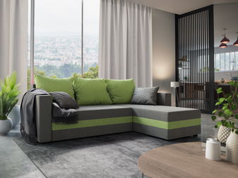 Kutna garnitura Safino (siva + zelena) (D)