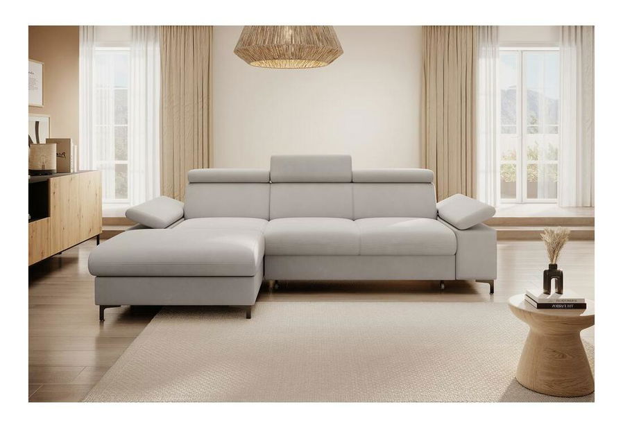 Kutna garnitura Miles (L) (sivo-bež + crna)