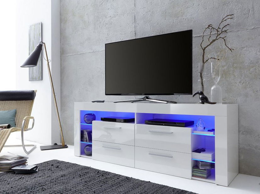 Masă TV/Dulap Torneros 03 (Alb + lucios Alb)