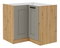 Rohová dolná kuchynská skrinka Lucid 89 x 89 DN 1F BB (dub artisan + claygrey)