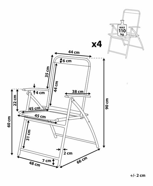 Set 4ks. stoličiek Love (čierna)