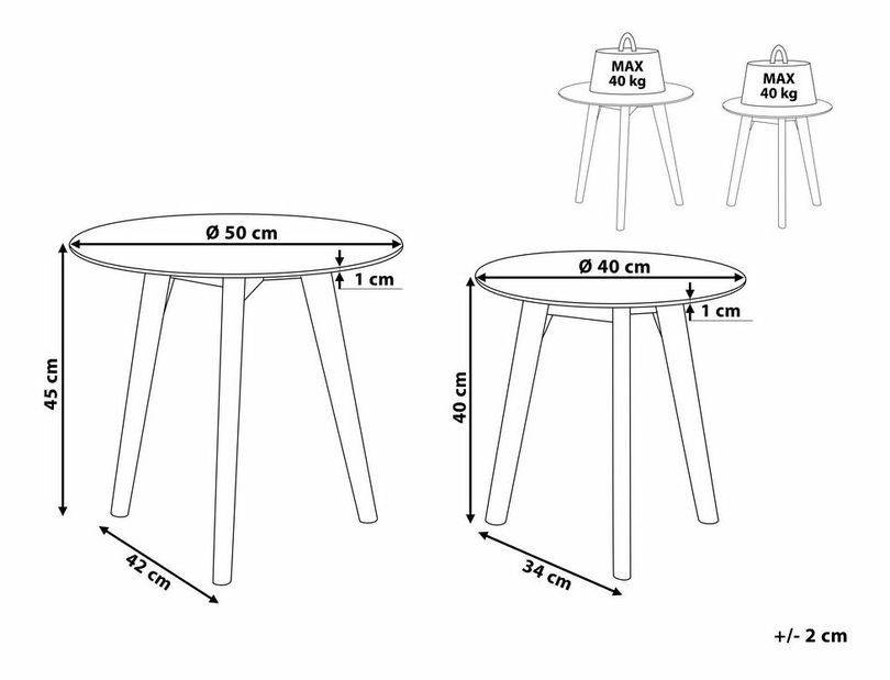 Set 2ks. konferenčných stolíkov Missoula (priehľadná)