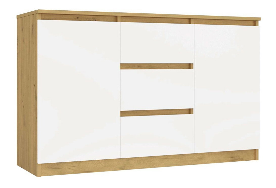 Komoda Musecalo 11 (hrast artisan + bijela)