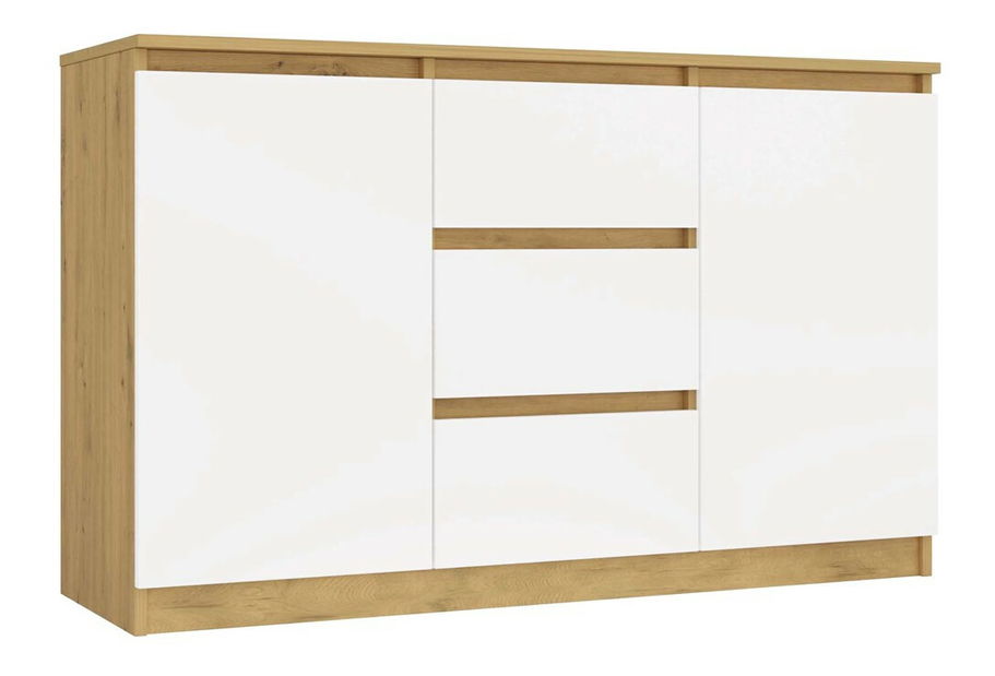 Comodă Musecalo 11 (stejar artisan + alb)