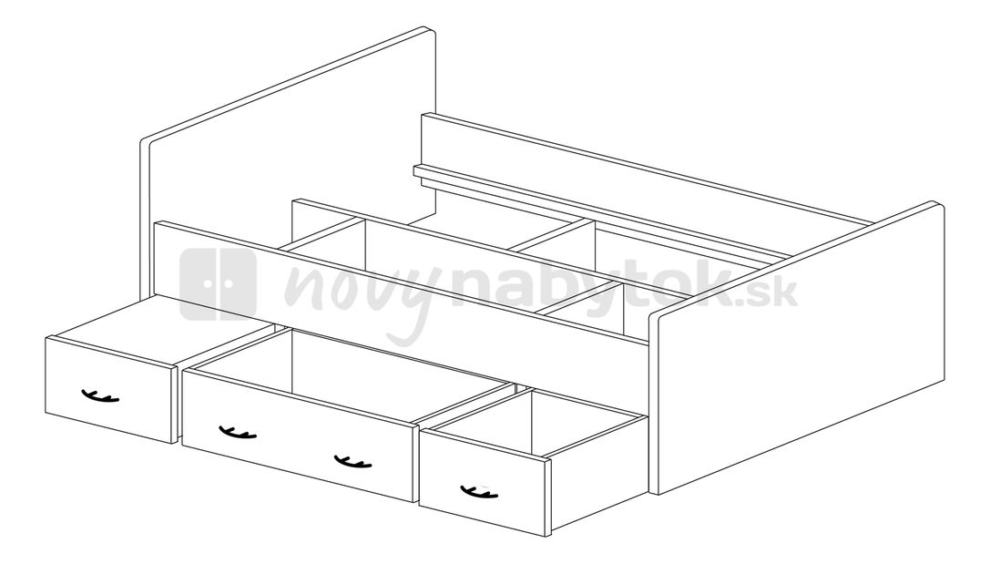 Pat de o persoană 90 cm Dulce 80262 Fag 22