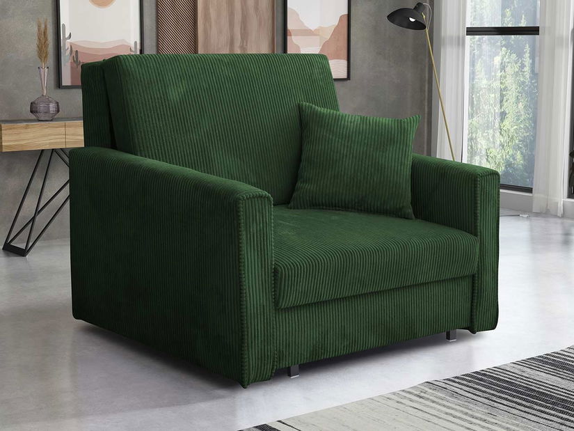 Fotelja na razvlačenje Clovea Bis Premium I (tamnozelena) (s prostorom za odlaganje)