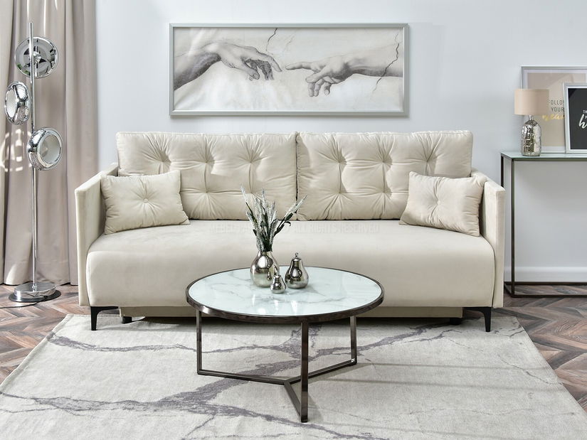 Dohányzóasztal Natol (fehér + nikkel)