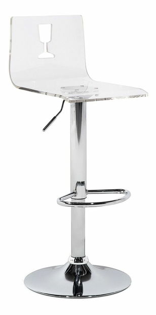 Set 2ks. barových stoličiek Bozen (priehľadná) (biely plast)