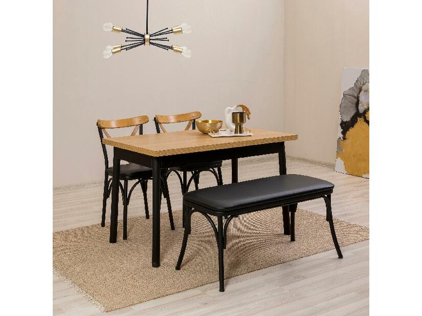 Set mobilier sufragerie Duvasa 16 (negru) (pentru 4 persoane)