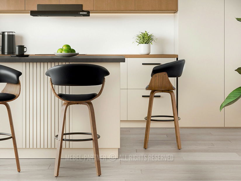 Scaun bar Elynah 75 (negru)