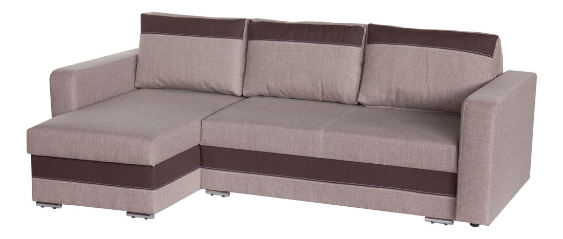 Rohová sedačka Aleksander béžová + hnedá (L)