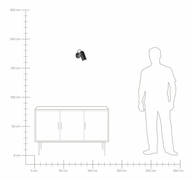 Fali lámpa TYRO (fém) (fekete)