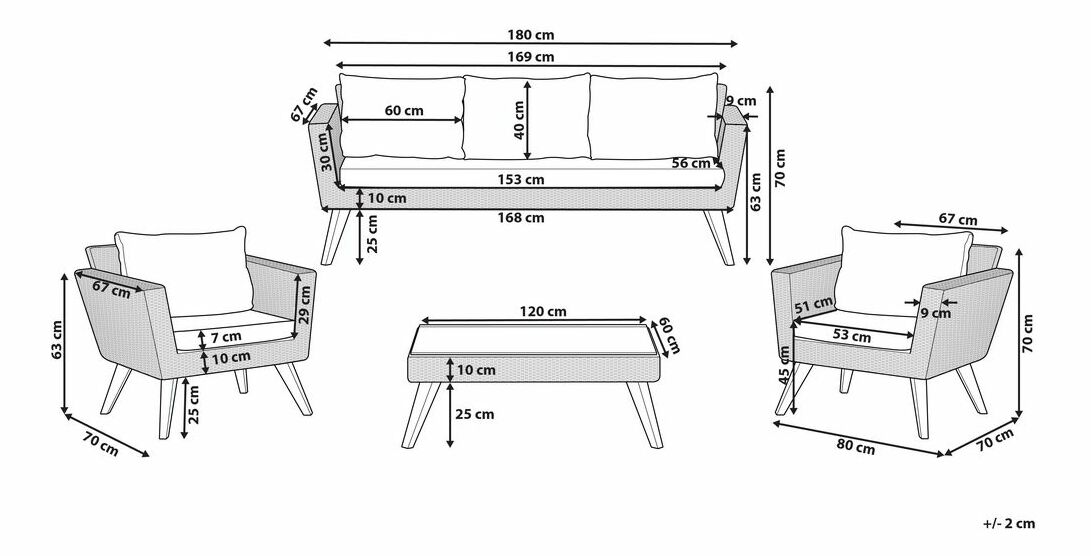 Kerti ülőgarnitúra Victoria Xl (barna)