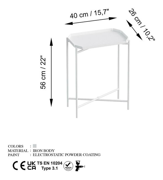 Măsuță de cafea Museli 9 (alb) 