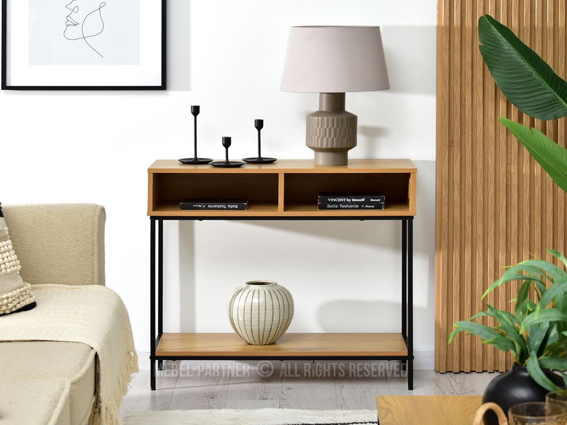 Konzolni stolić Frey (hrast + crna)