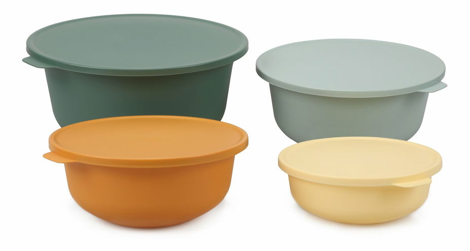 Set recipiente alimente (4 buc.) Yummy (verde + Turcoaz + Portocaliu + Galben)