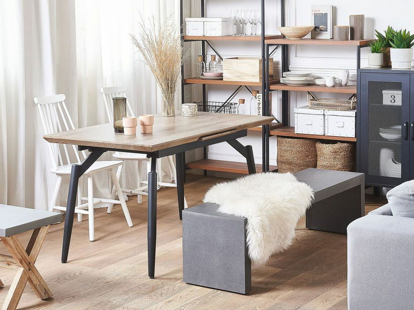 Blagovaonski stol BARASSA (tamno drvo) (za 6 osoba)