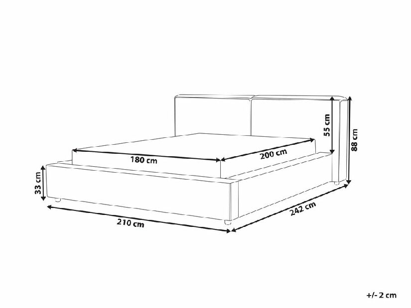 Bračni krevet 180 cm Linza (bež)