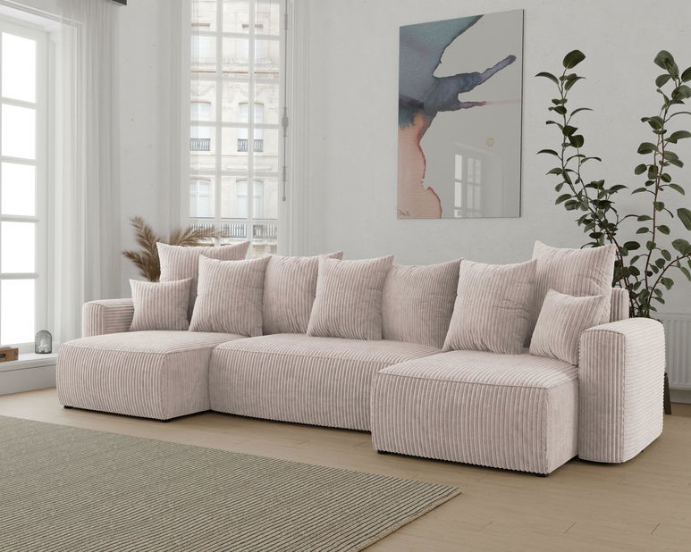 Rohová sedačka Denia U (mliečna)