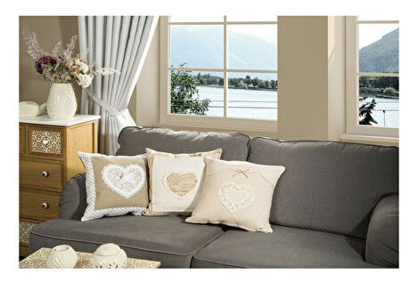 Ozdobný vankúš 40x40 cm Linda (krémová)