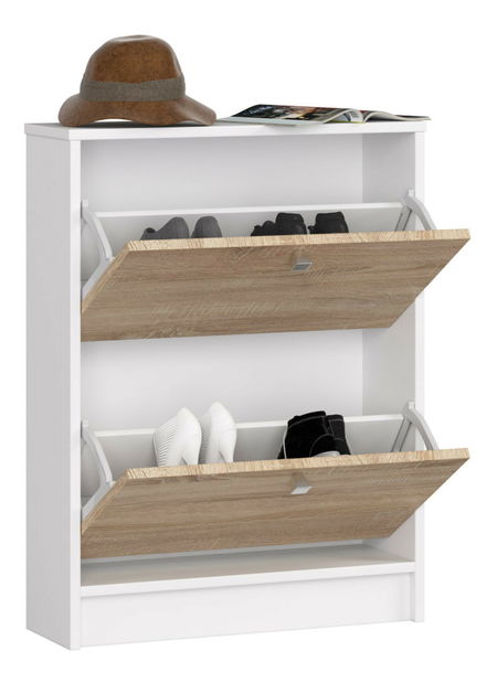 Ormarić za obuću Simran (bijela + hrast sonoma)