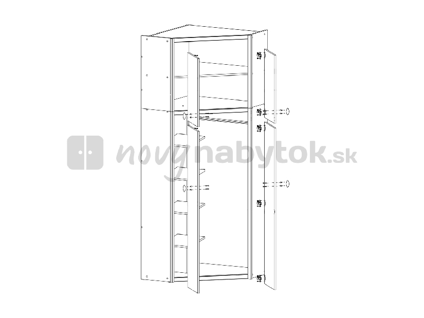 Rohová šatníková skriňa BRW BORYS szafa naroznikowa *výpredaj