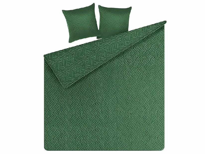 Set cuvertură pat și 2 perne 220 x 240 cm Bent (verde)