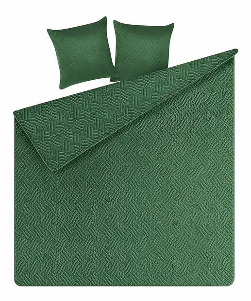 Set cuvertură pat și 2 perne 220 x 240 cm Bent (verde)