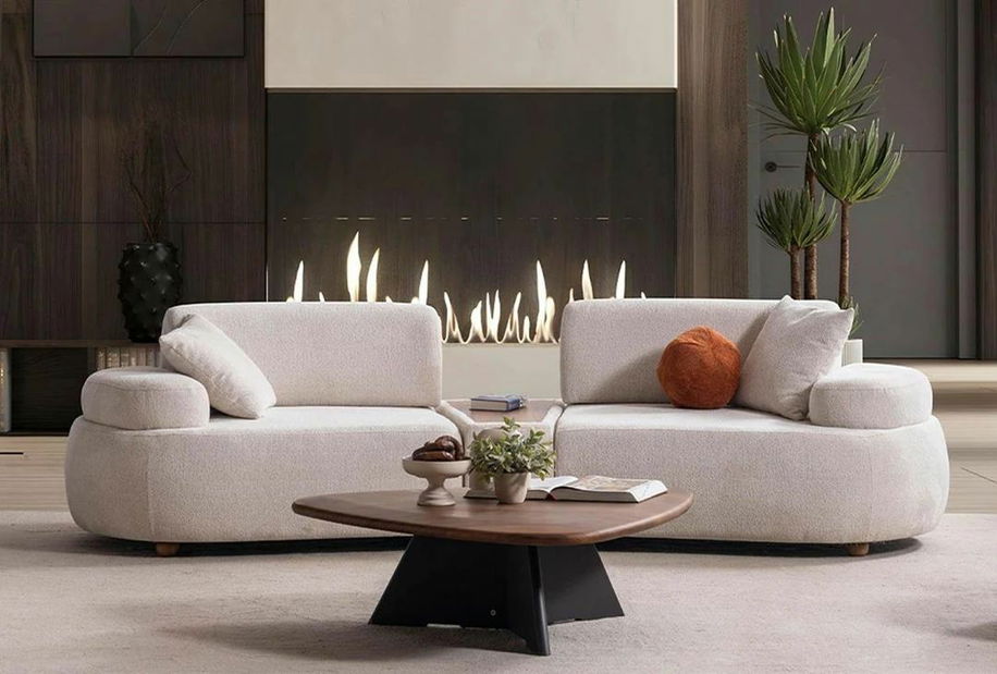 Rohová sedacia súprava Rion (krémová)