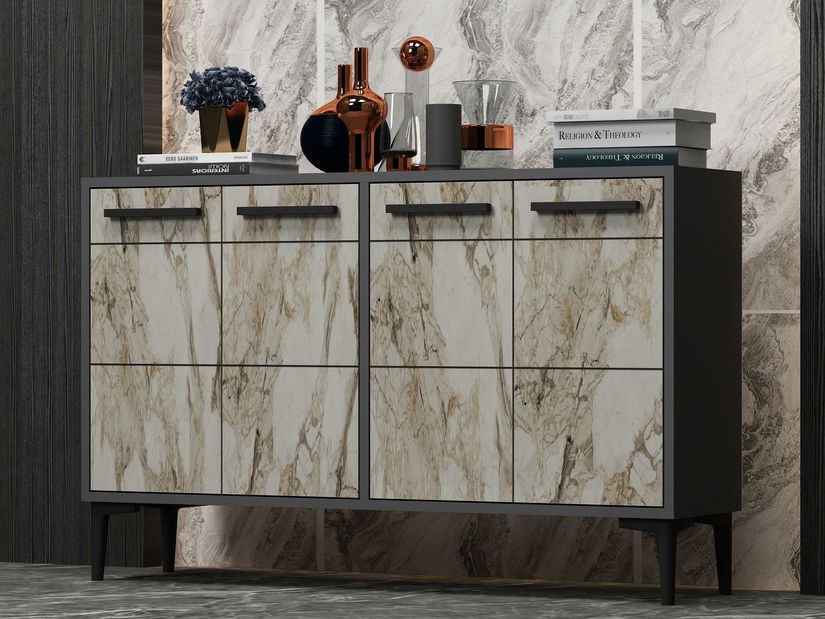 Komód Daduko (antracit + márvány)