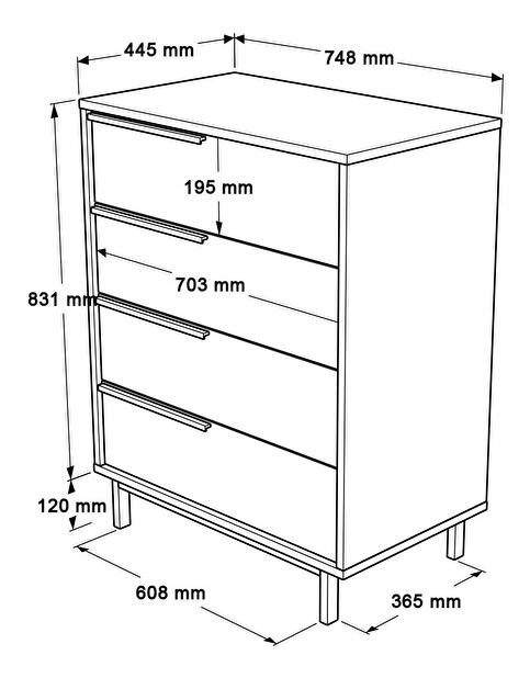 Komoda Onaferra 17 (biela + čierna)