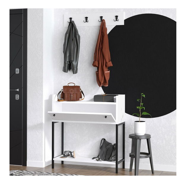 Előszoba bútor Sodesi 2 (fehér + fekete) 