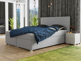 Franciaágy 160 cm Moritena (szürke) (ágyráccsal és matraccal)