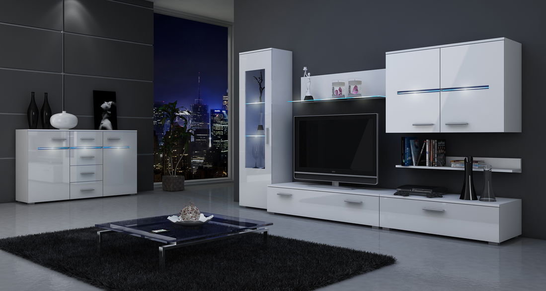 Obývacia stena Stuttgard biela