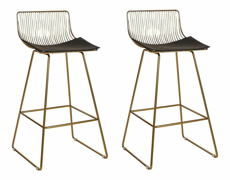 Set 2 ks barových stoličiek Fidelia (zlatá)