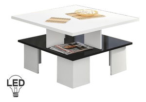 Masă de cafea Sudbury 1 (alb + Negru lucios)