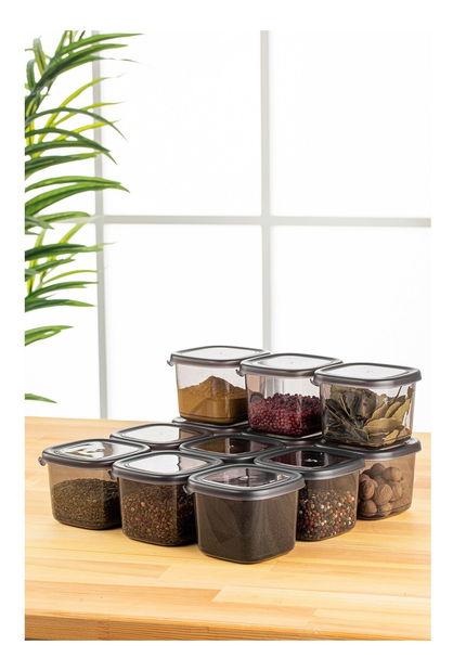 Set de recipiente de depozitare pentru alimente (12 buc.) Bubo 12-5 (antracit) *lichidare de stoc *vânzare stoc