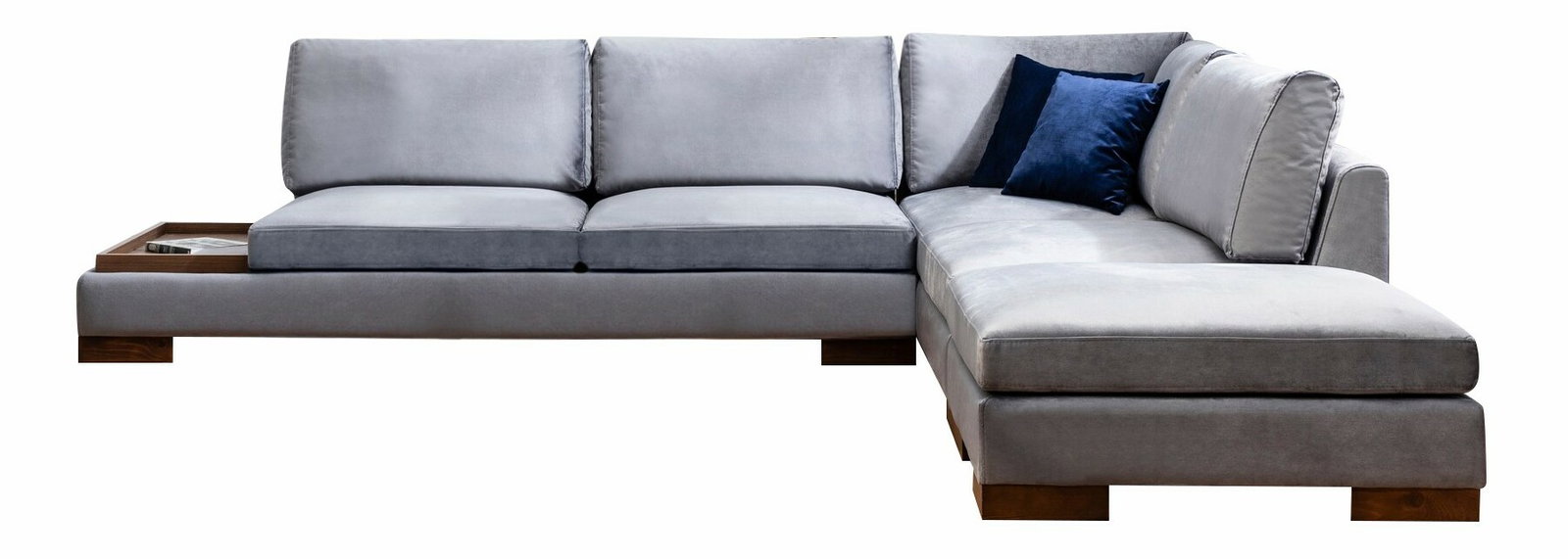 Rohová sedačka s taburetkou Tullia (tmavosivá) (P)