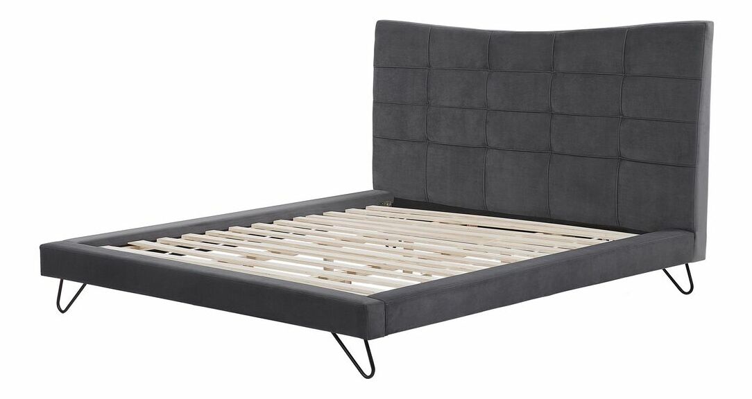 Pat matrimonial 180 cm LANEL (cu somieră) (gri)