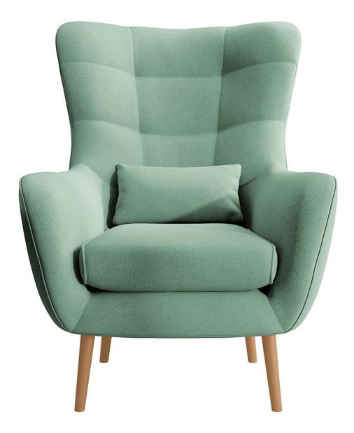 Fotoliu cu suport picioare Veneza VZ1 (mentă + fag)