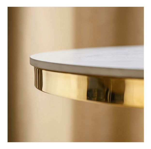 Masă sufragerie Greys 1 (auriu + marmură albă) (pentru 4 persoane)