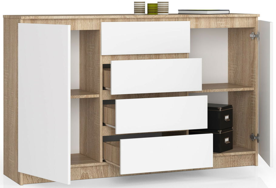 Komoda Koa (dub sonoma + biela)