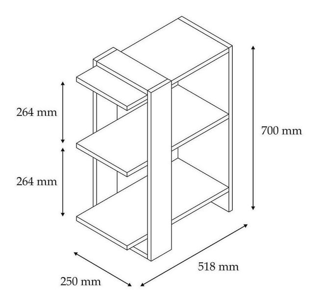 Regál Falck (antracit + fehér)