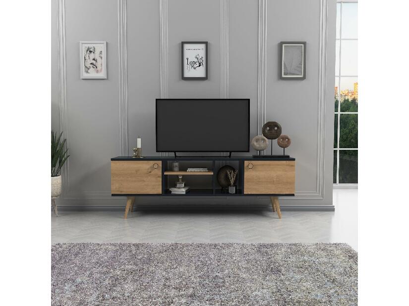 TV asztal/szekrény Samala (antracit + tölgy) 